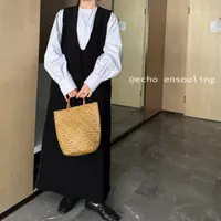 （NO退NO换）E13015｜U领阔版休闲极简连衣裙