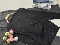 【圆领满天星黑】早秋新款时尚长袖针织上衣QC5226