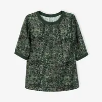 韩穆KA67996碎花中年妈妈上衣2024夏季新款休闲宽松显瘦