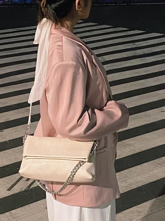 UMi嘉品2025秋冬新款高级质感PU休闲百搭链条单肩斜跨折耳包