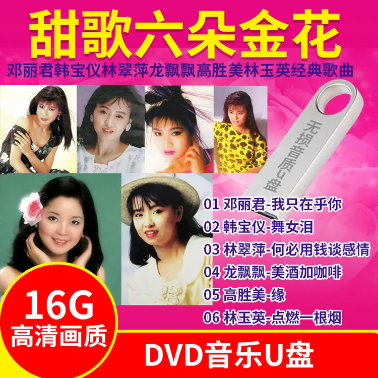 甜歌大全邓丽君韩宝仪林翠萍龙飘飘高胜美林玉英u盘MP4视频车载u