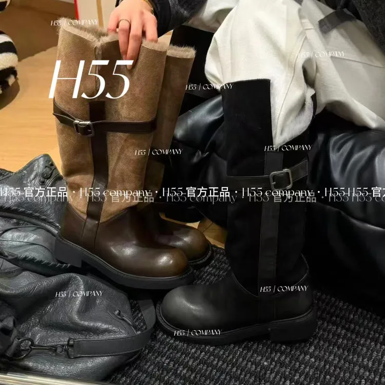 女鞋剑桥冬令时超大腿围两穿中古骑士靴【加棉】3.5cm45-2984-ZZZ