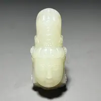 清代观音玉佛首/HSS05A107/集萃斋