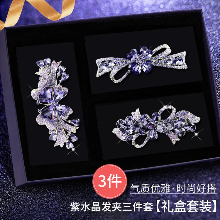 复古气质发夹盘发抓夹套装高级感轻奢大号一字夹生日礼物送女生