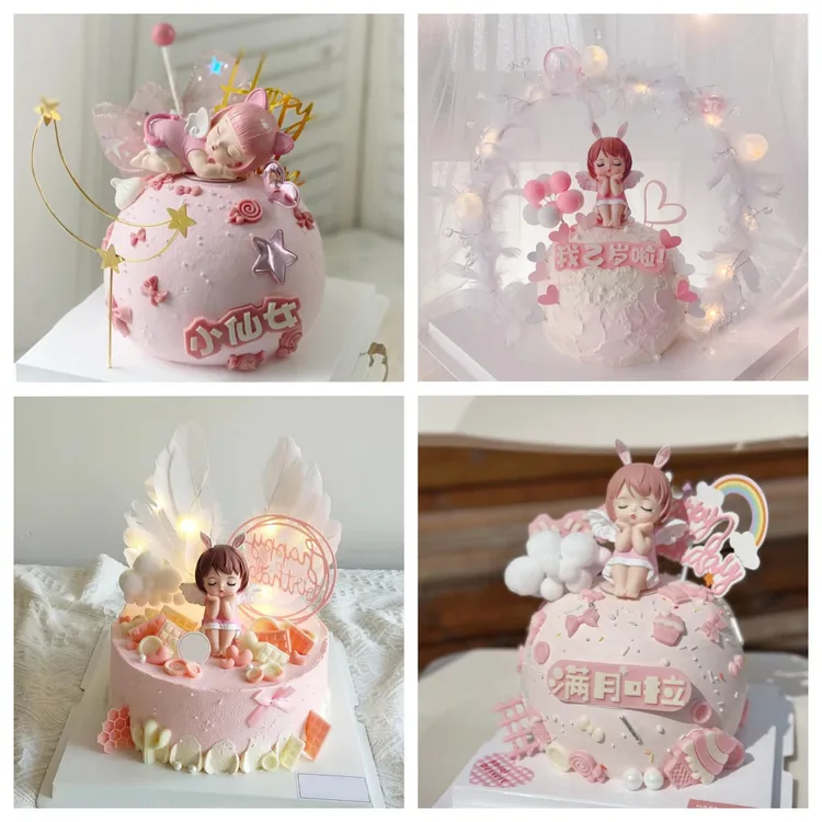 抖音团购天使安妮两岁儿童生日蛋糕款天使周岁女宝宝全国同城配送