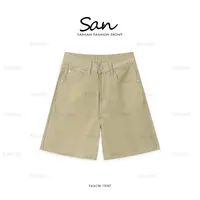 【SANSAN】高腰百搭休闲时尚阔腿轻奢牛仔短裤DY-4729