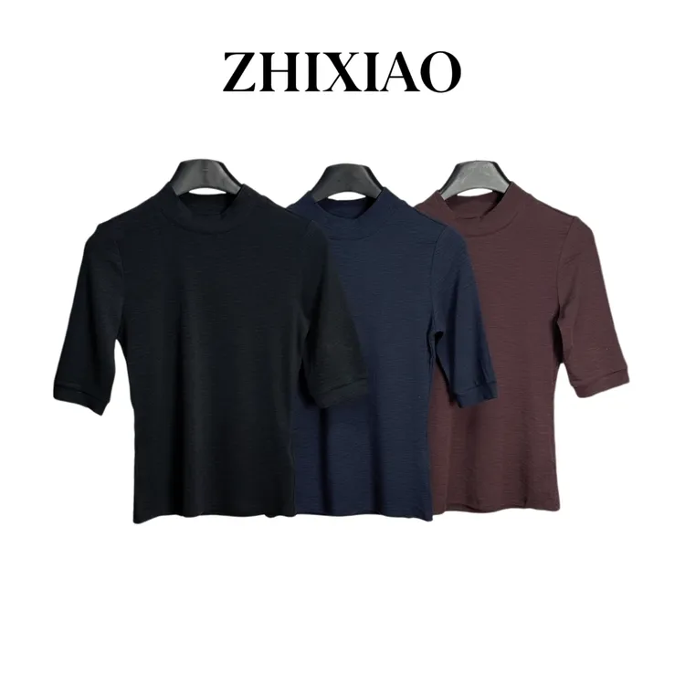 【ZHIXIAO】秋冬新款：极简中袖上衣8017-2