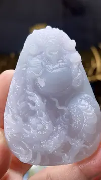 天然缅甸翡翠细腻起胶块御龙财神毛货买断需抛光尺寸高69宽48厚13