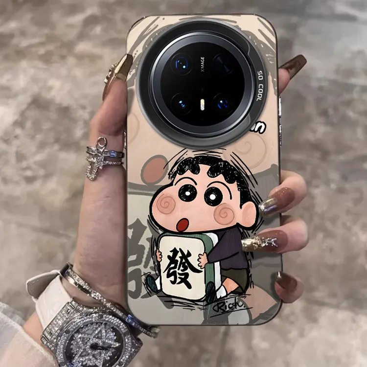 麻将小新适用华为mate70Pro手机壳mate60rs卡通Pura70/80防摔保护