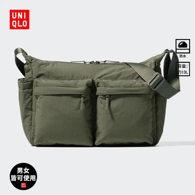优衣库男装女装休闲挎包单肩包防泼水背包肩带可调节25新款479281
