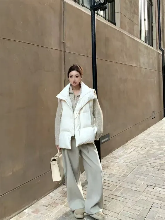 时尚两件套2025新款时尚内搭上衣外穿马甲棉服洋气休闲百搭长裤女