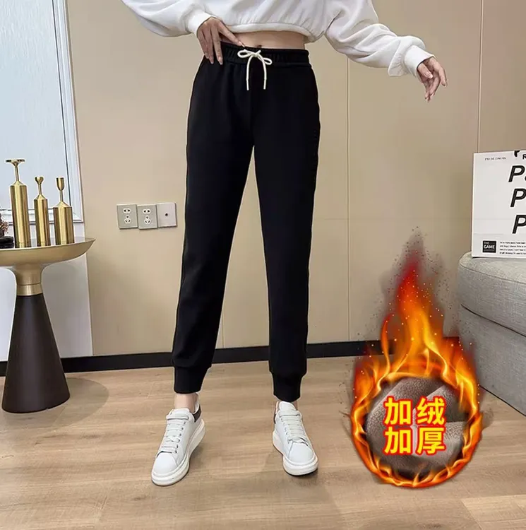 品牌订单！男女同款加绒重磅九级防风裤潮流钢印休闲长裤