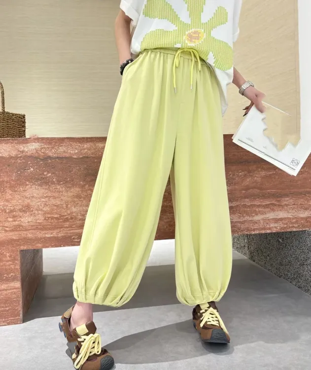 奇奇家潮派大码夏季新款宽松韩版时尚个性设计感冰凉灯笼裤