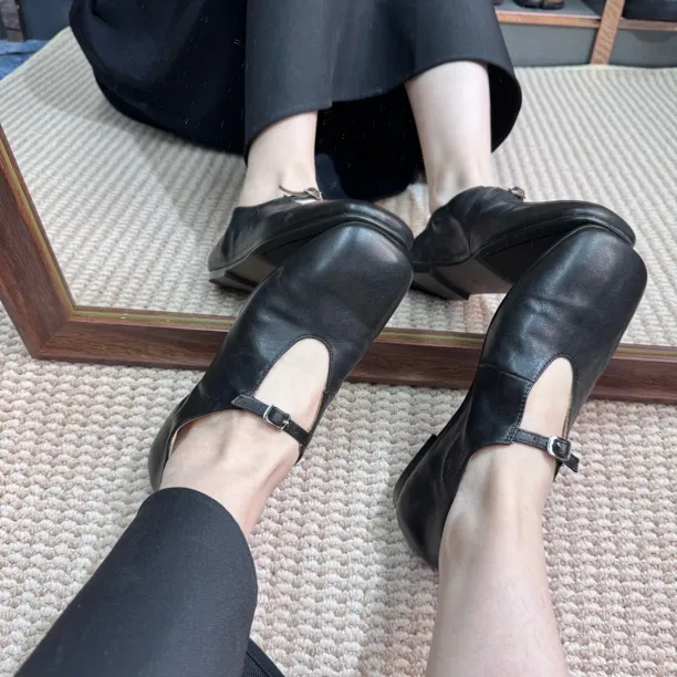 GUIDI&GD手工女鞋 全水洗马皮玛丽珍套包工艺软底软面薄底6509-1