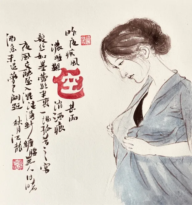 三幅打包特惠加厚夹宣小品插画34×34㎝