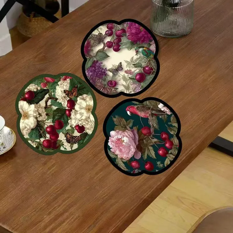 北欧轻奢中式异形杯垫碗垫隔热垫吸水防滑垫家用卧室多场景适用