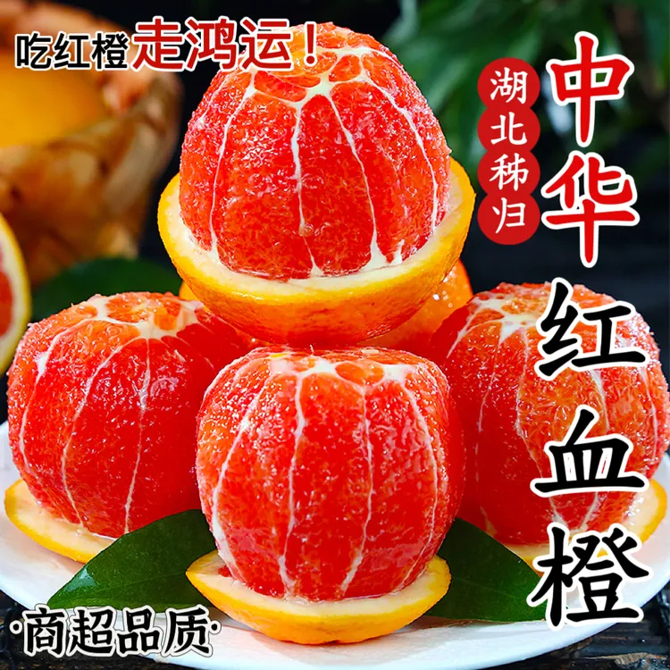 正宗湖北秭归中华红心肉血橙新鲜现摘红心血橙酸甜多汁当季水果