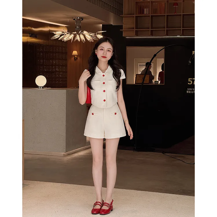 【布拉格假日】小个子定制少女千金百搭小香上衣显高短裤套装女