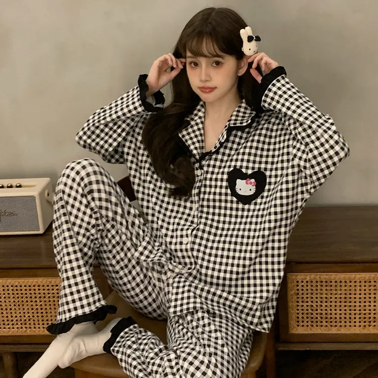 睡衣女款爆款2025新款长袖长裤春秋慵懒风可外穿女大学生家居服冬