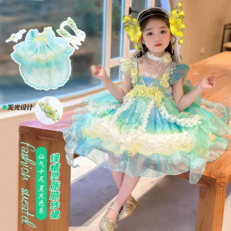 【清仓大促】女童夏季新款洛丽塔连衣裙儿童节日表演礼服公主裙女宝