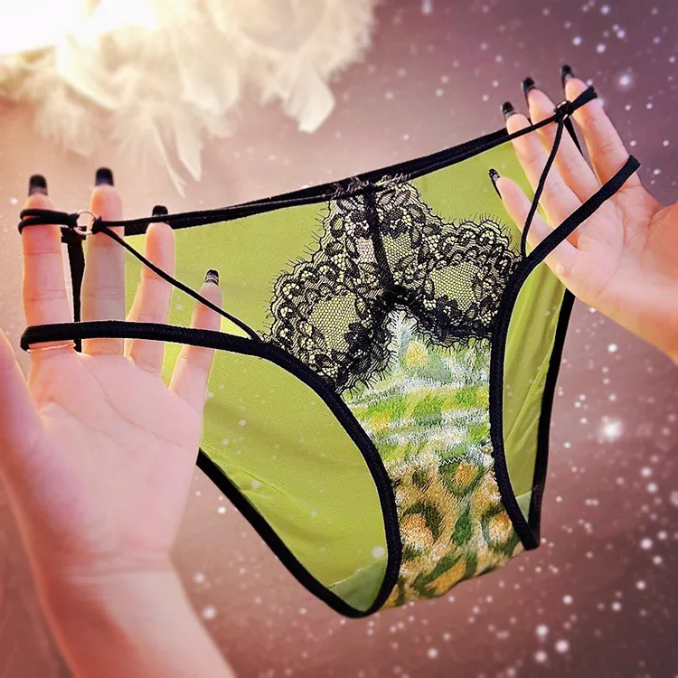 2025新款蕾丝内裤女网纱豹纹镂空性感低腰三角裤网红爆款诱惑火辣