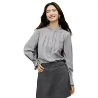 复古小众法式宫廷风女木耳边喇叭袖气质衬衫