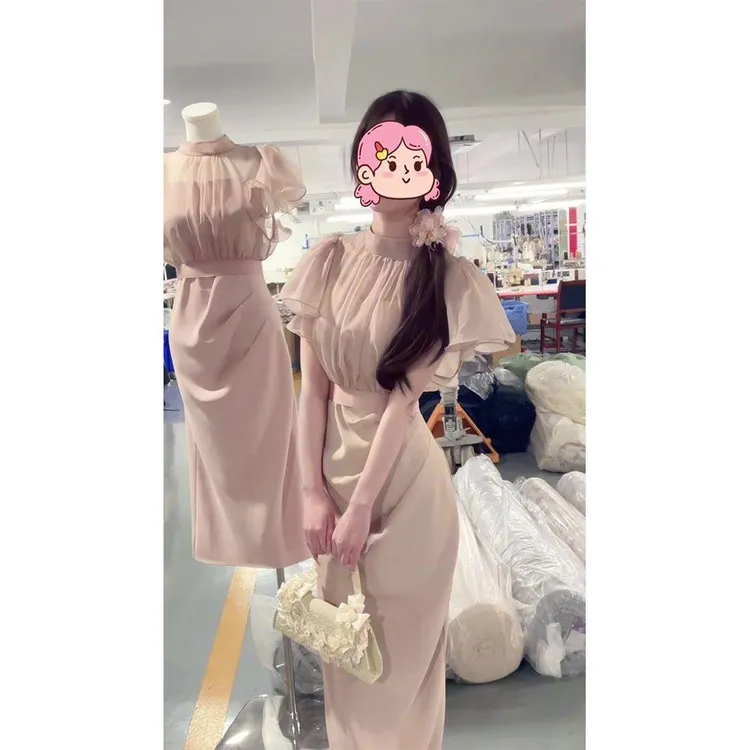 法式设计感蝴蝶结绑带薄纱罩衫上衣女2025夏季新款显瘦吊带连衣裙