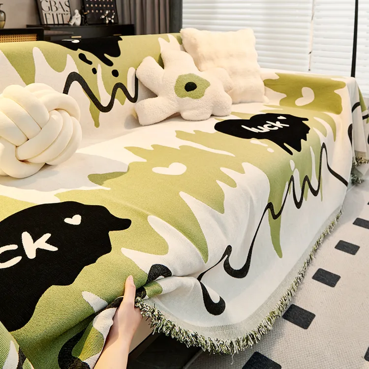 ins风雪尼尔沙发巾现代简约四季通用沙发罩全包万能套防滑沙发垫