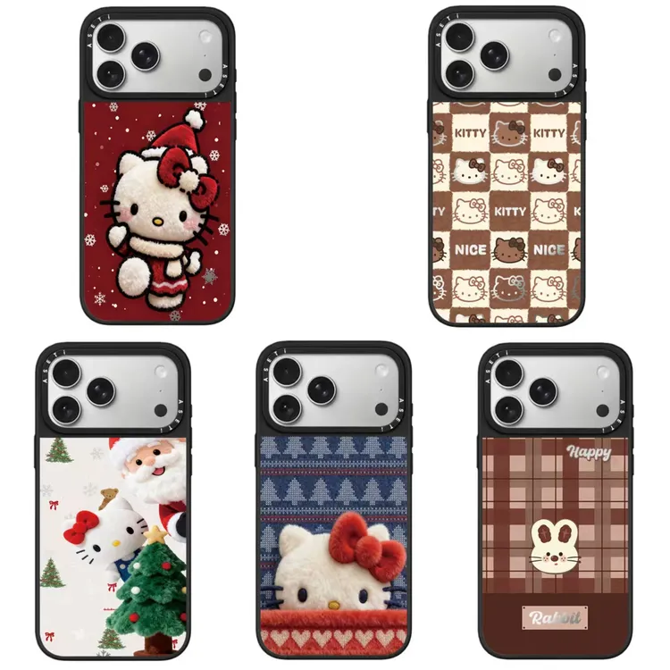 【赵星星专属】镜面新款圣诞节风格卡通kitty猫适用苹果系列手机壳