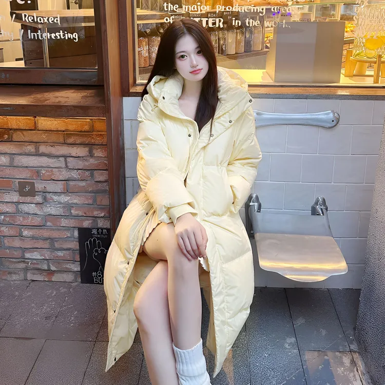 棉服女保暖新款中长款过膝冬季加厚连帽棉袄韩系宽松高级感外套
