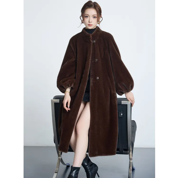 2025原创设计阳离子系列29冬季女长外套轻奢北极貂风衣