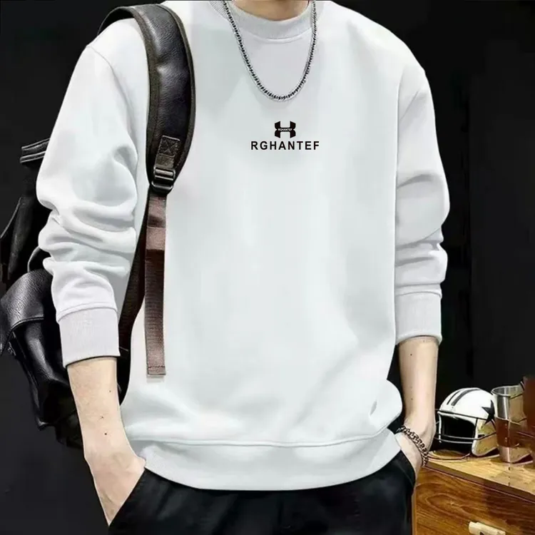 卫衣男士时尚简约圆领纯棉卫衣秋冬季新款百搭套头打底衫休闲上衣