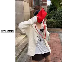【ZZYZ】“秋日糯米糍”复古大翻领毛衣外套软糯麻花针织开衫慵懒上衣