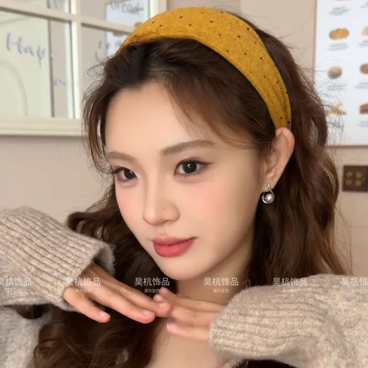 森女波点～无衬贴合！韩系ins风波点宽边发箍百搭头箍日常外戴发卡