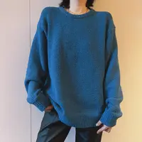 【黑标系列2】定制染色颗粒感净版套头毛衣女士