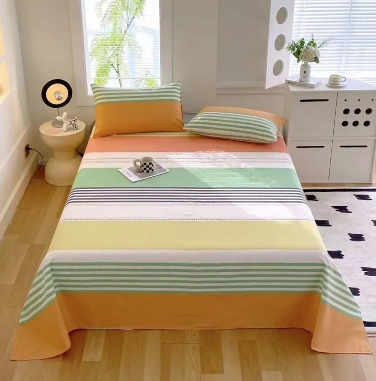 山东正宗加厚加密双径双纬老粗布 四季可用 彩色条纹