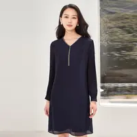 【婷婷专属】优雅流苏链条透视网纱直筒裙女专柜同款