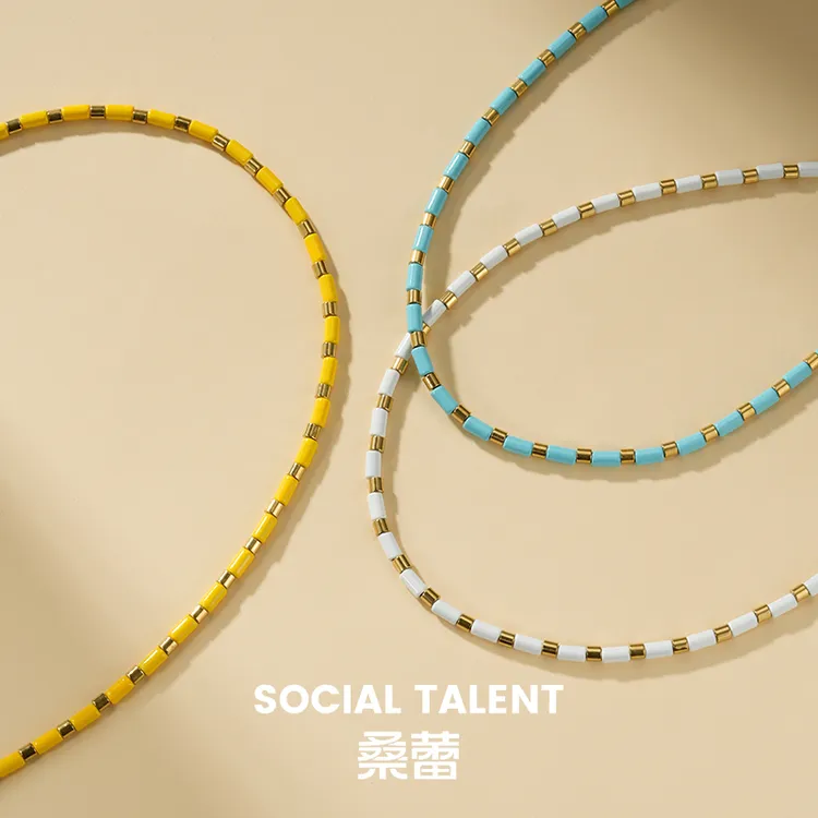 合金珐琅项链 【细管珠】桑蕾SocialTalent项链时尚原创设计彩色