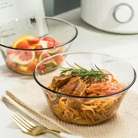 欧式茶色玻璃碗家用大号沙拉碗加厚耐热大碗盛汤碗泡面碗米饭碗