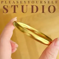 铜合金手镯 「泥鳅背」夏苒原创设计经典百搭金色复古手镯