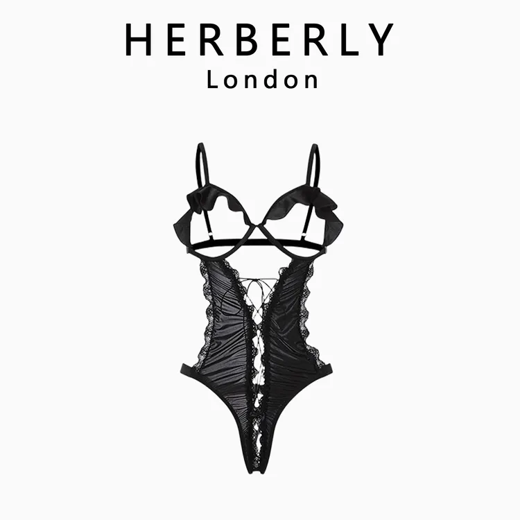 英国 HERBERLY 性感交叉绑带设计制服镂空免脱暗黑诱惑塑身衣