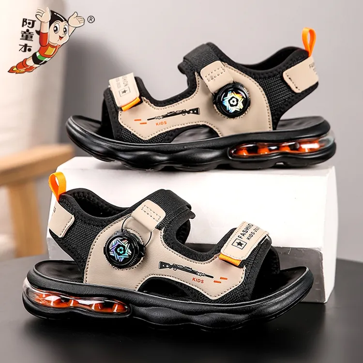 阿童木男童凉鞋夏季软底防滑2025新款儿童运动沙滩鞋男孩旋扭凉拖