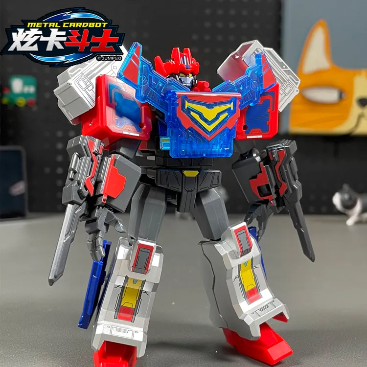 炫卡斗士拼装积木森宝拼插玩具男孩炫蓝集结闪电变形机甲机器人