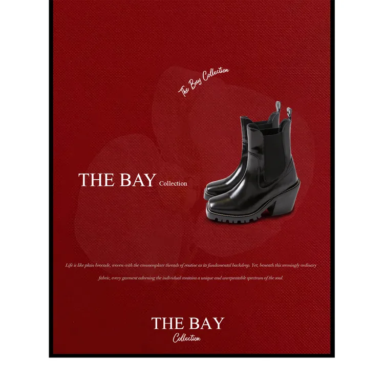 TheBay【曼彻斯特的步调】头层开边珠牛皮短靴Bay2SQZR0299