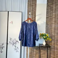 【锦花秀草】高端新中式国风香云纱提花老料花萝圆领泡泡袖小上衣