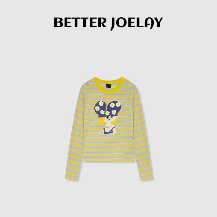 BETTER JOELAY-【蛋黄雏菊】时尚百搭休闲T恤长袖慵懒简约KH3620