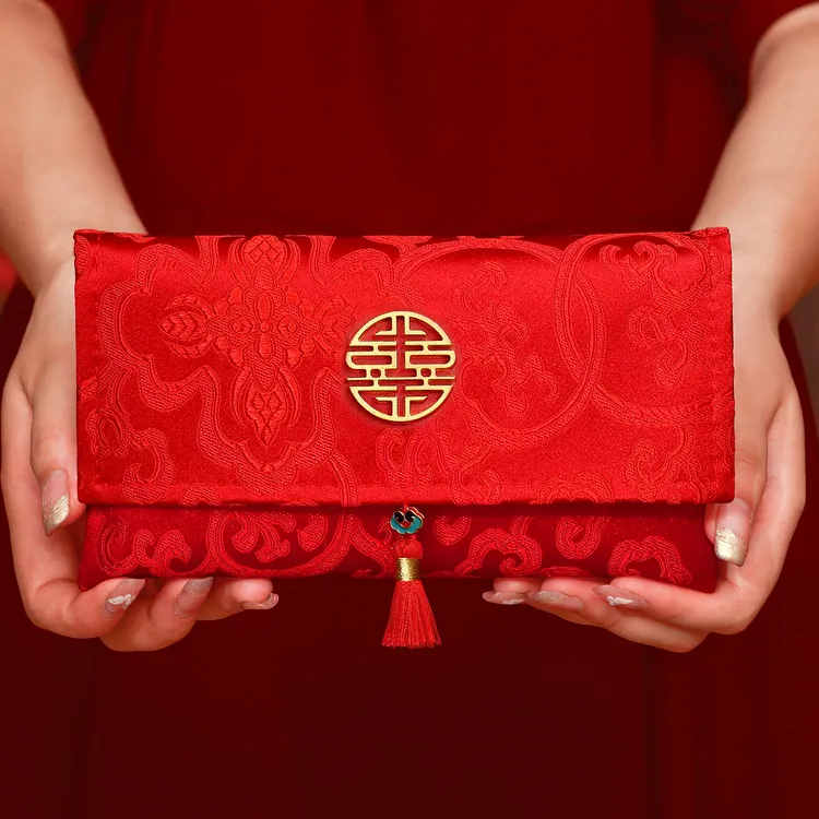 红包结婚订婚婚礼专用随份子喜包万元大号高档改口费布钱袋利是封
