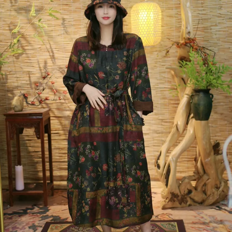 【骑袍美如意连衣裙】 新中式国风款百搭时尚62-602美如意连衣裙