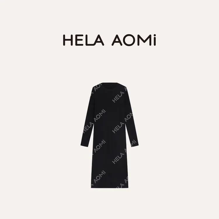 HELA AOMI “瘦瘦裙”羊毛莱赛尔罗纹肌理感极简风连衣裙CY5CM73517