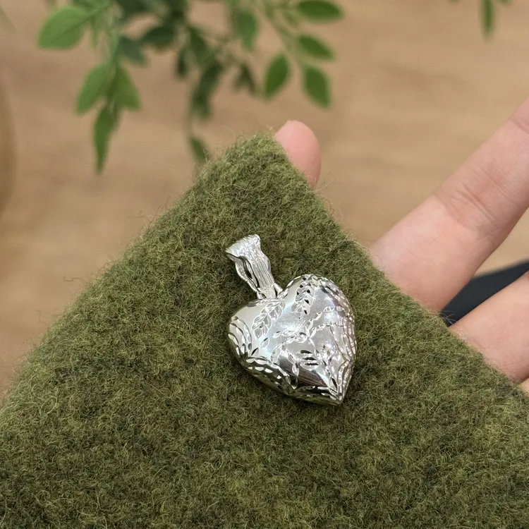 链子925银 【银叶桃心】吊坠精致百搭简约日韩气质轻奢中古时尚大版